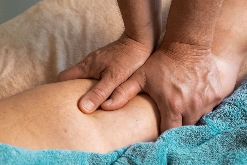 An image of sports massage therapy